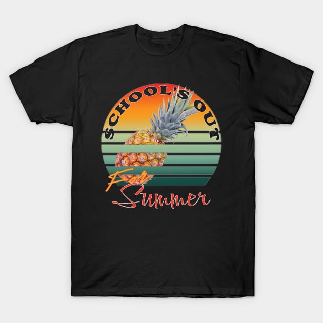 cute retro last day of school school's out for summer teacher T-Shirt by TeeText